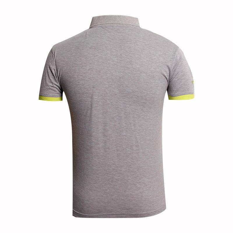 灰色Polo工作服定制绿色袖口翻领衫绣花logo