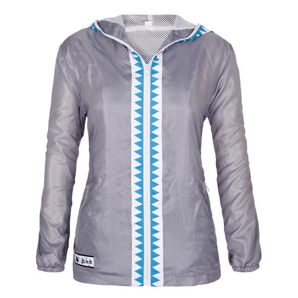 windcheater jacket ladies hooded full zipper
