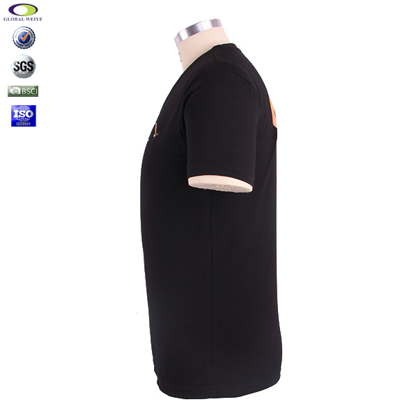 男士黑色V领短袖T恤