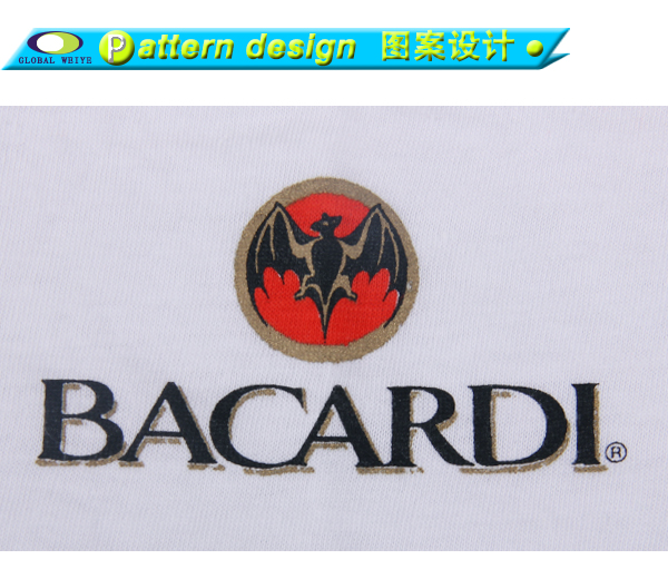 广告宣传活动印花男士短袖V领白色T恤