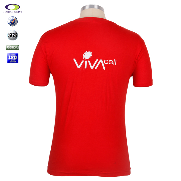 红色男士广告促销活动圆领短袖T恤印花logo