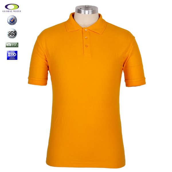 全棉polo衫男士短袖橙色翻领衫光身