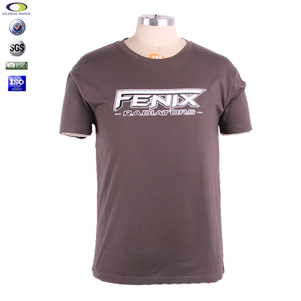 字母印花灰色纯棉男士圆领T恤