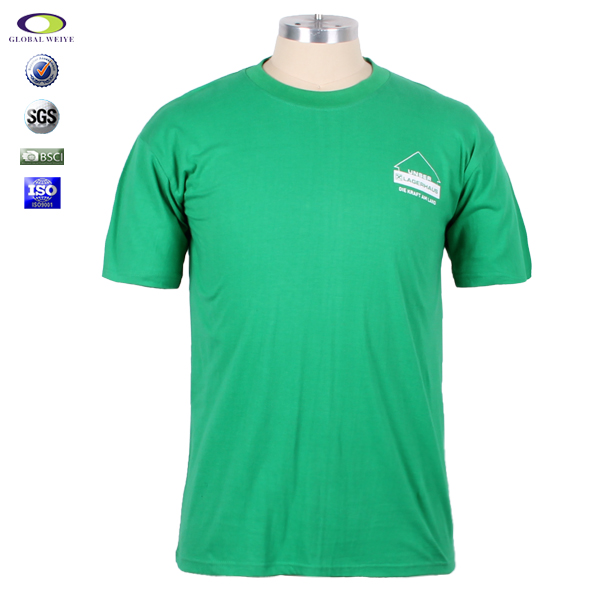 广告宣传男士圆领绿色T恤字母印花