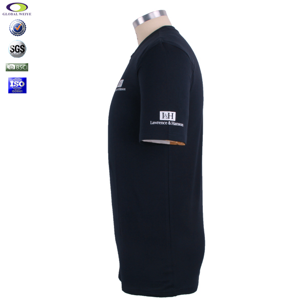 公司员工T恤定制印花男士圆领宝蓝色