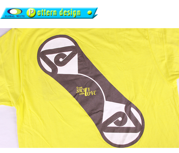 潮款印花黄色男士圆领T恤