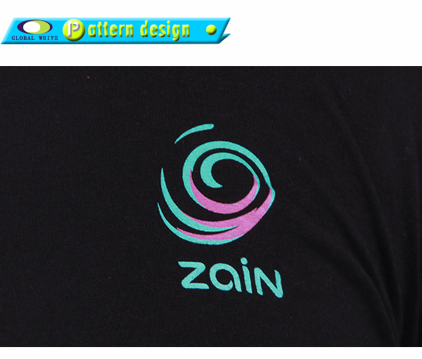 时尚广告宣传男士圆领纯棉T恤侧边拼接印花