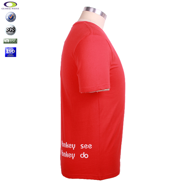 新款亲子活动爸爸装纯棉红色圆领T恤