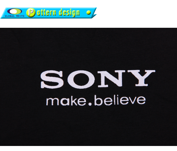 公司员工白色字母印花男士圆领黑色T恤定做