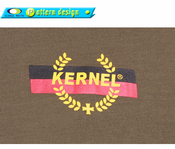 军绿色员工T恤圆领短袖前后印花