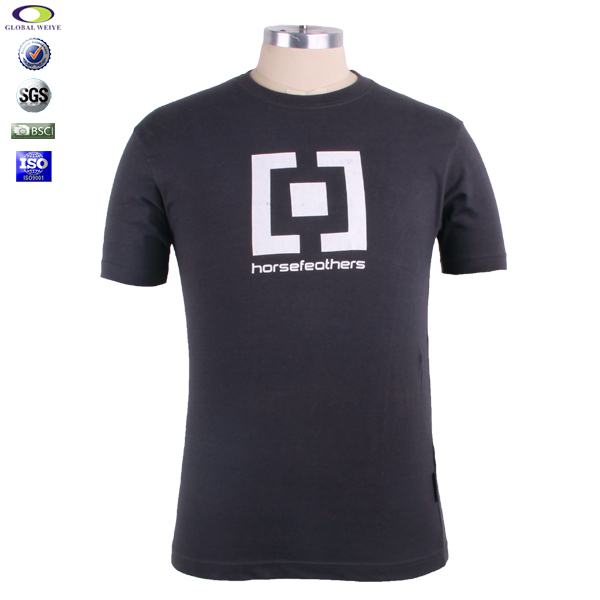 高品质品牌特色logo男士圆领T恤深灰色