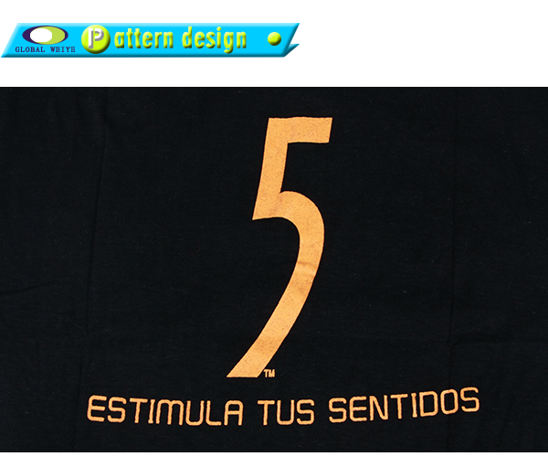 周年庆金粉印花男士黑色圆领T恤