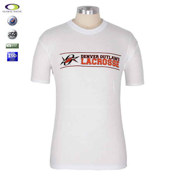 白色圆领短袖T恤广告宣传印花