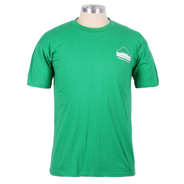 广告宣传男士圆领绿色T恤字母印花