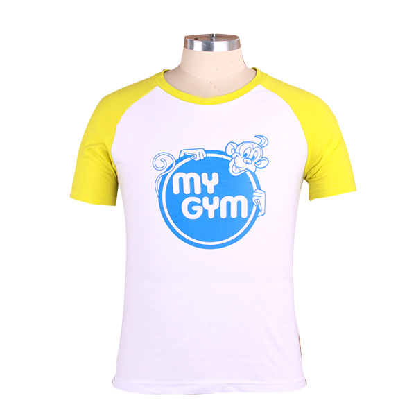 新潮亲子男士纯棉撞色插肩袖圆领T恤