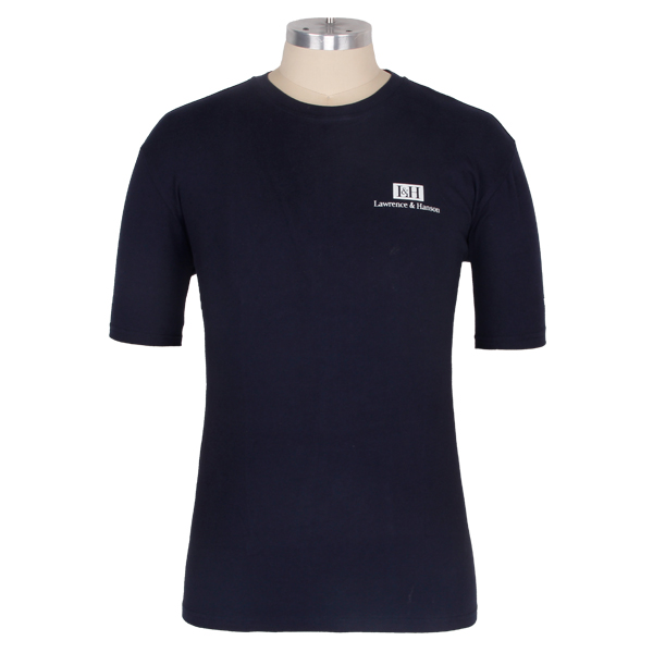 定制公司员工服印花男士短袖圆领宝蓝色T恤