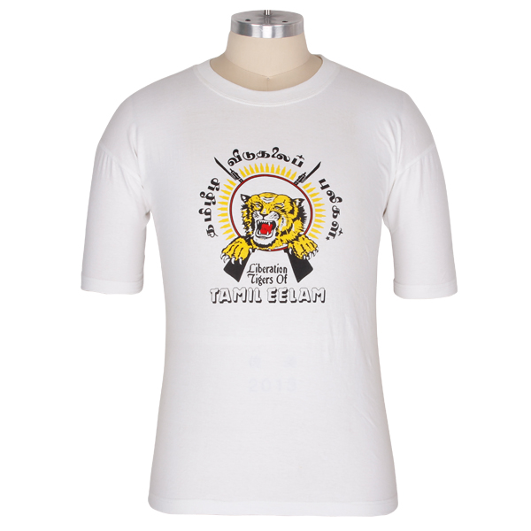 白色虎头地图男士印花T恤