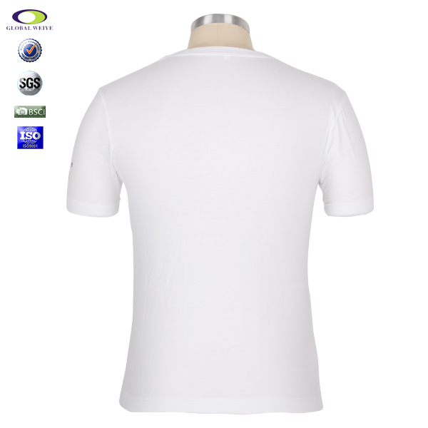 字母印花白色圆领短袖T恤广告宣传