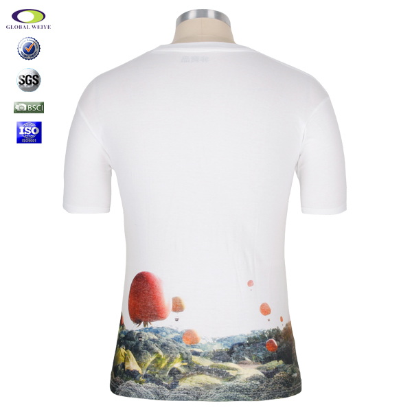 促销宣传印花白色圆领短袖T恤