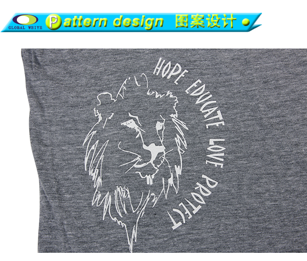 定制团体宣传圆领印花T恤花灰色