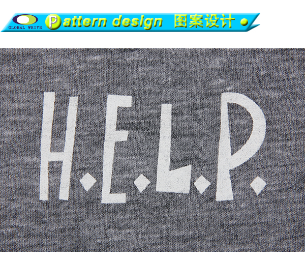 定制团体宣传圆领印花T恤花灰色