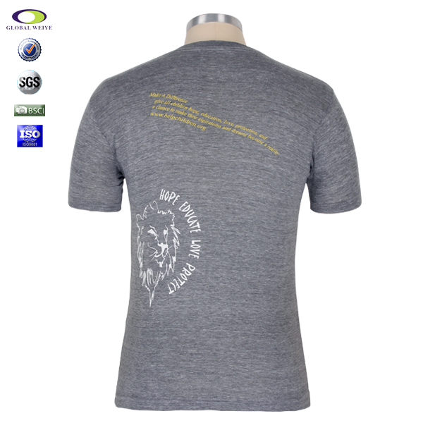 定制团体宣传圆领印花T恤花灰色