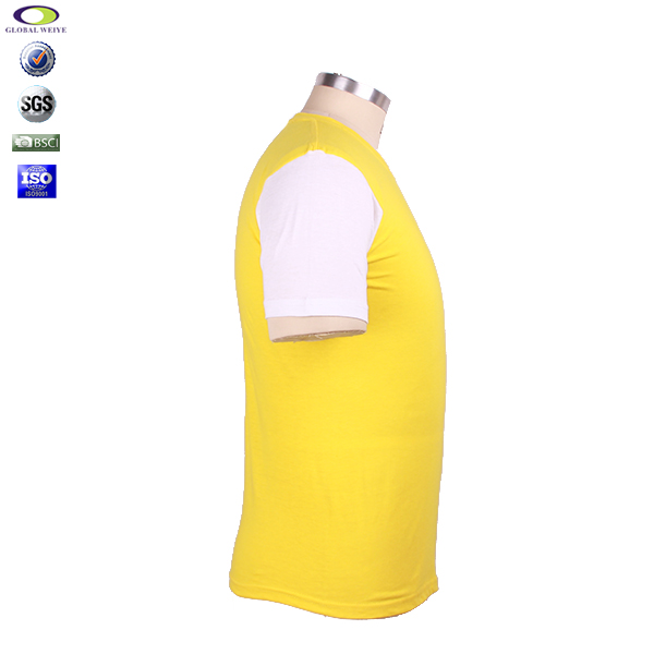 男士旅游宣传纪念T恤拼色袖子设计