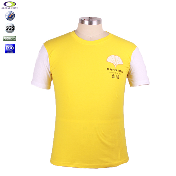 男士旅游宣传纪念T恤拼色袖子设计