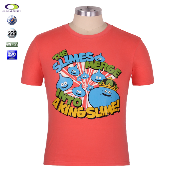 男士圆领橙色T恤游戏广告宣传