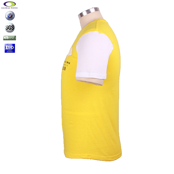 男士旅游宣传纪念T恤拼色袖子设计