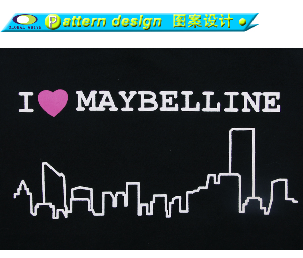 黑色广告情侣装女士圆领印花T恤衫定制