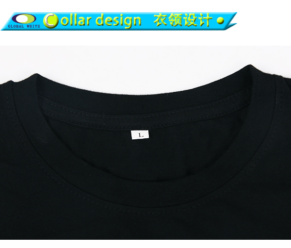 黑色广告情侣装女士圆领印花T恤衫定制