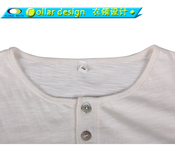 时尚女士全棉纽扣口袋设计长袖圆领T恤