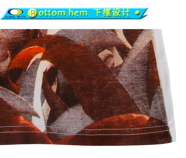 春秋员工服男士白色长袖圆领印花T恤