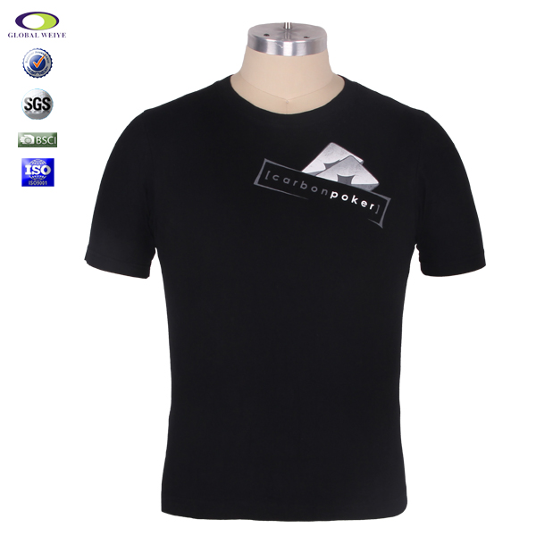 游戏扑克牌宣传男士黑色圆领T恤