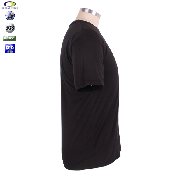 广告宣传黑色男士圆领金粉印花T恤衫