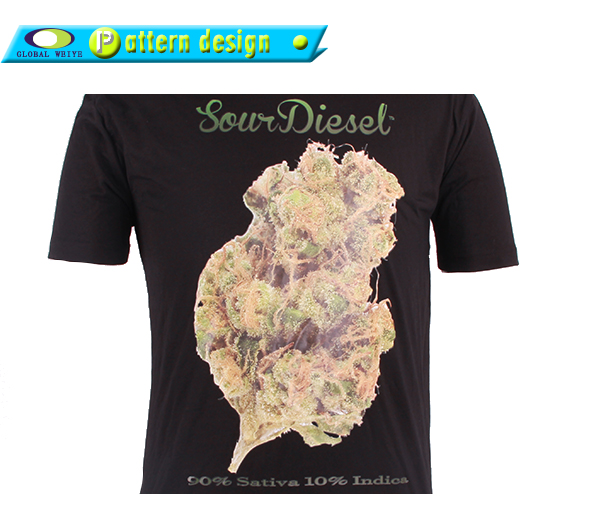 广告宣传黑色男士圆领烫画T恤衫定制