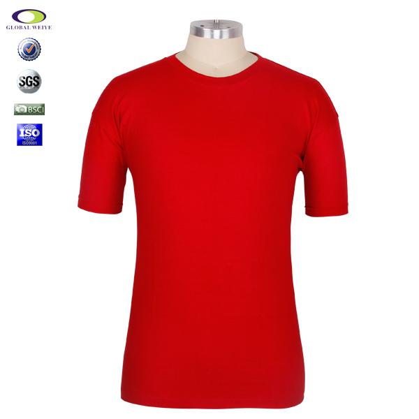 经典纯棉圆领短袖红色男士T恤