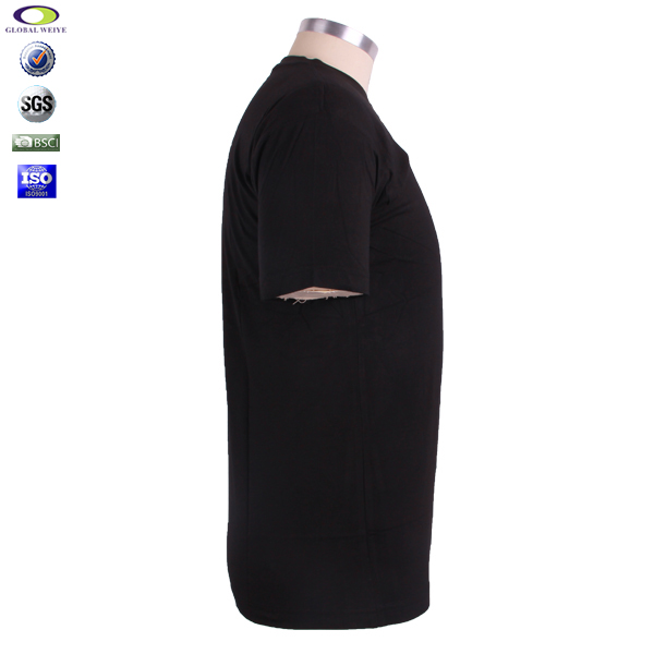 品牌空白圆领短袖T恤男士黑色纯棉