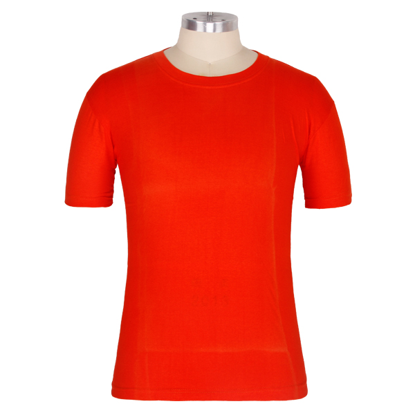 中国红纯棉圆领短袖男士空白T恤