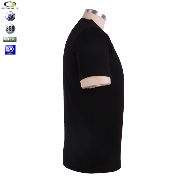 广告宣传黑色男士圆领印花T恤衫定做