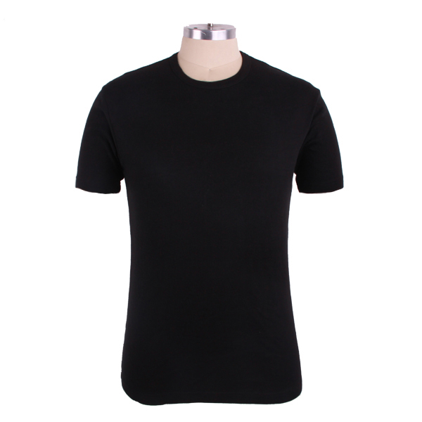 纯棉黑色空白休闲t恤圆领短袖