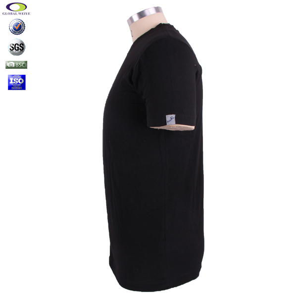 弹力棉黑色空白休闲t恤圆领短袖运动健身