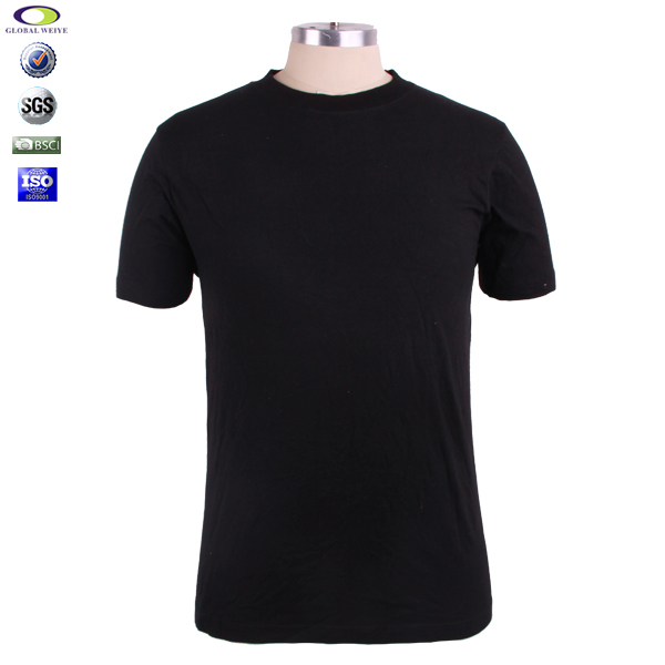 弹力棉黑色空白休闲t恤圆领短袖运动健身