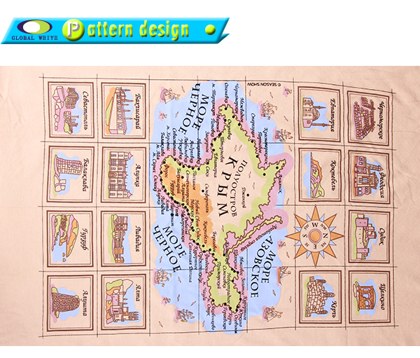 广告宣传男士杏色圆领印花T恤衫订制