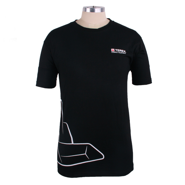 公司员工服男士圆领黑色T恤