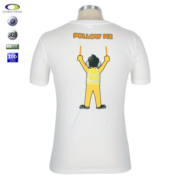 烫画LOGO纯棉圆领短袖白色T恤