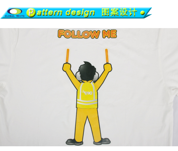 烫画LOGO纯棉圆领短袖白色T恤