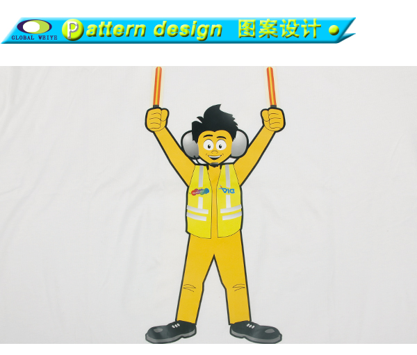 烫画LOGO纯棉圆领短袖白色T恤