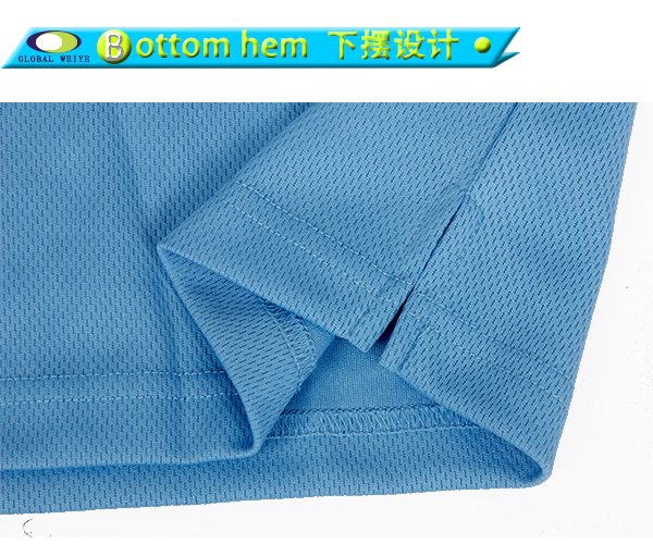 浅色POLO衫网眼蓝色翻领T恤衫空白光身